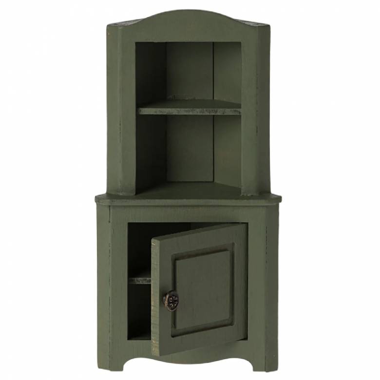 Miniature Corner Cabinet In Dark Green By Maileg 3+
