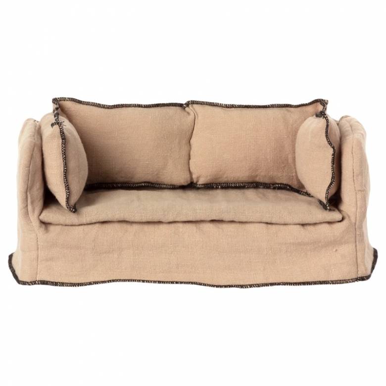 Miniature Couch Sofa In Linen By Maileg 3+