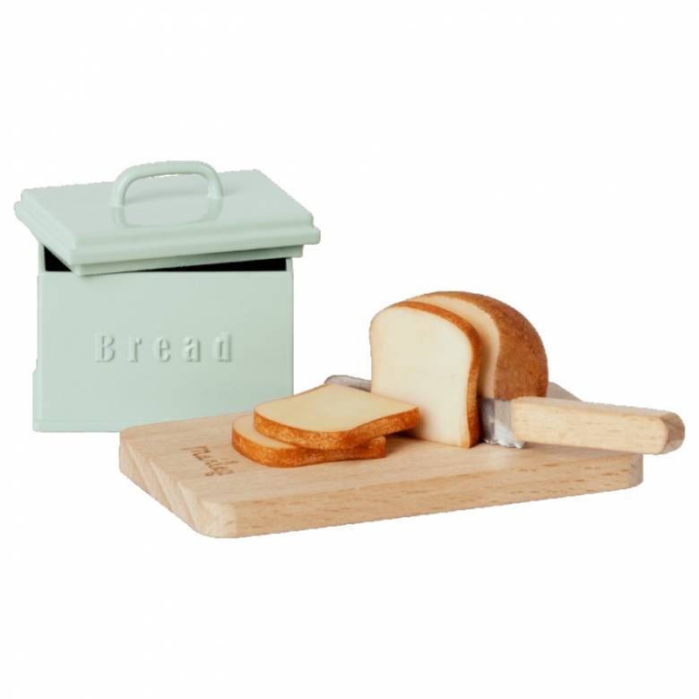 Miniature Toy Bread Box With Board And Knife By Maileg 3+