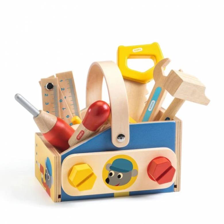 Minibrico Wooden Tool Box Toy By Djeco 18m+
