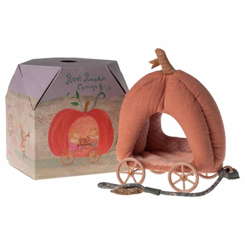 Mouse Pumpkin Carriage Miniature Toy By Maileg 3+