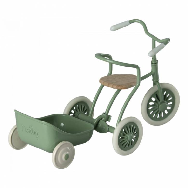 Mouse Tricycle Trailer Toy In Green By Maileg 3+