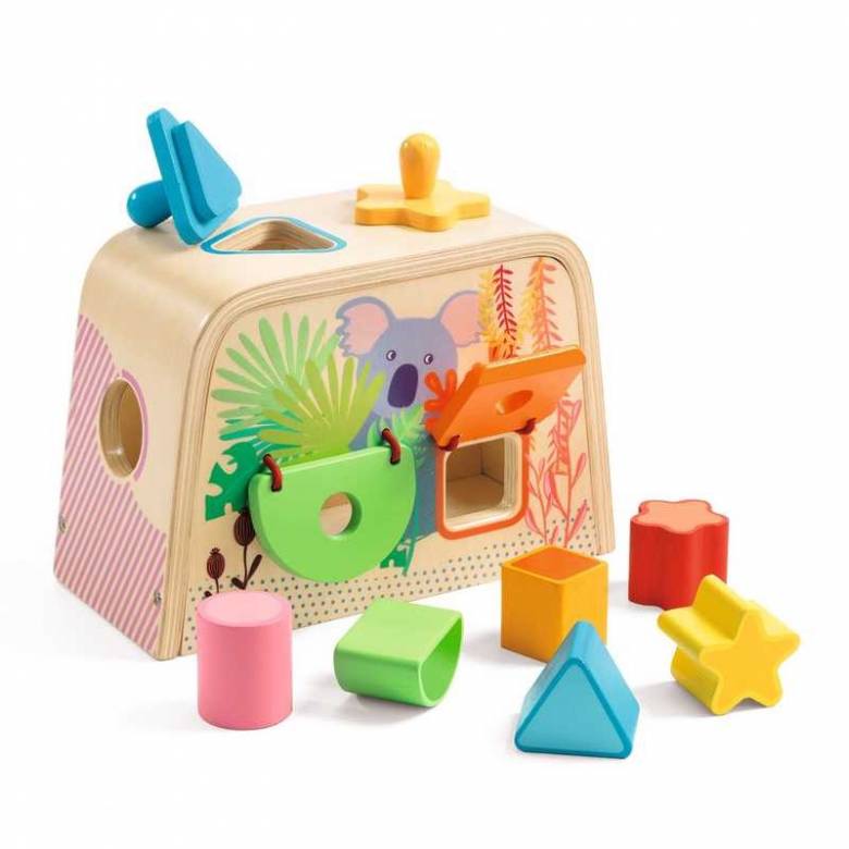 Multi Boita - Wooden Shape Sorter Toy By Djeco 18m+