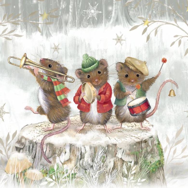 Musical Mice - Pack Of 8 Christmas Cards