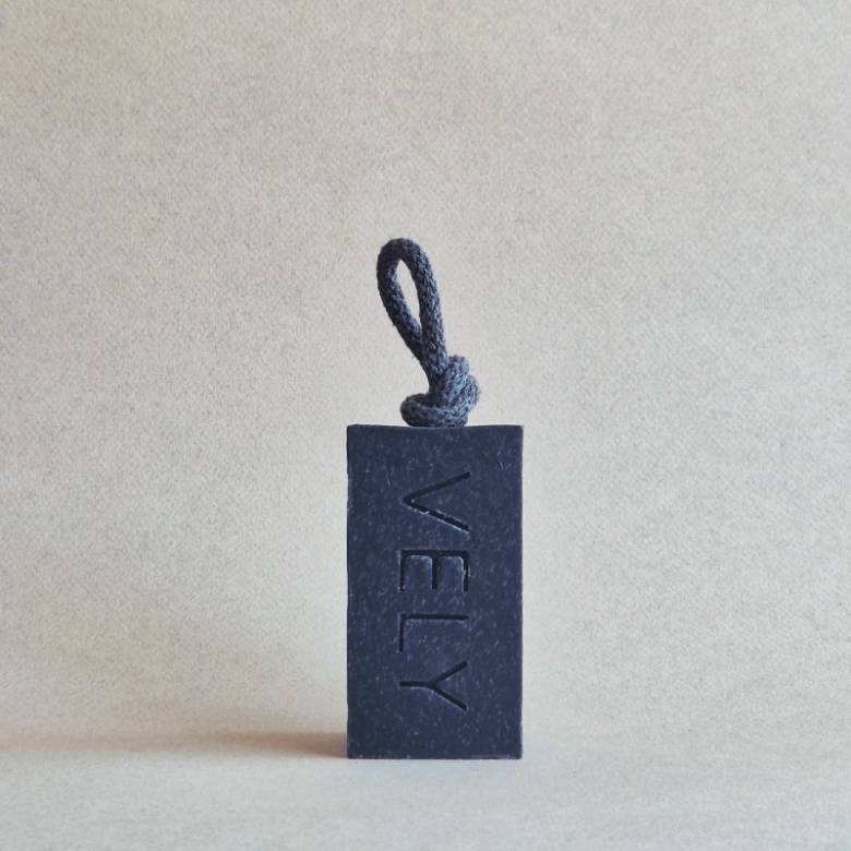 Natural Handmade Soap On A Rope - Black Rose 110g