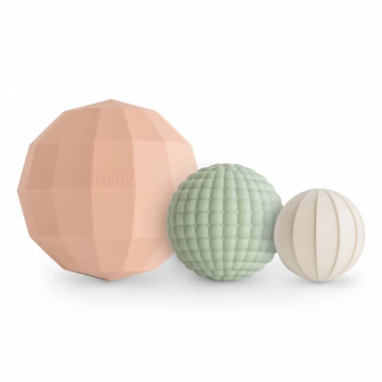 Nesting Spheres Silicone Sensory Toy In Blush 10m+