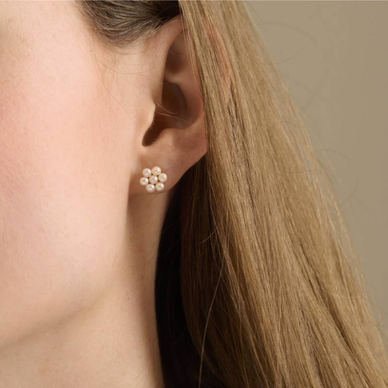 Ocean Bloom Stud Earrings In Silver By Pernille Corydon