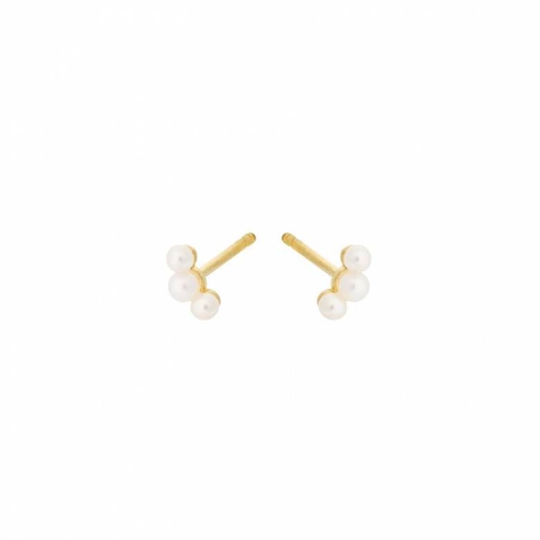 Ocean Pearl Stud Earrings In Gold By Pernille Corydon