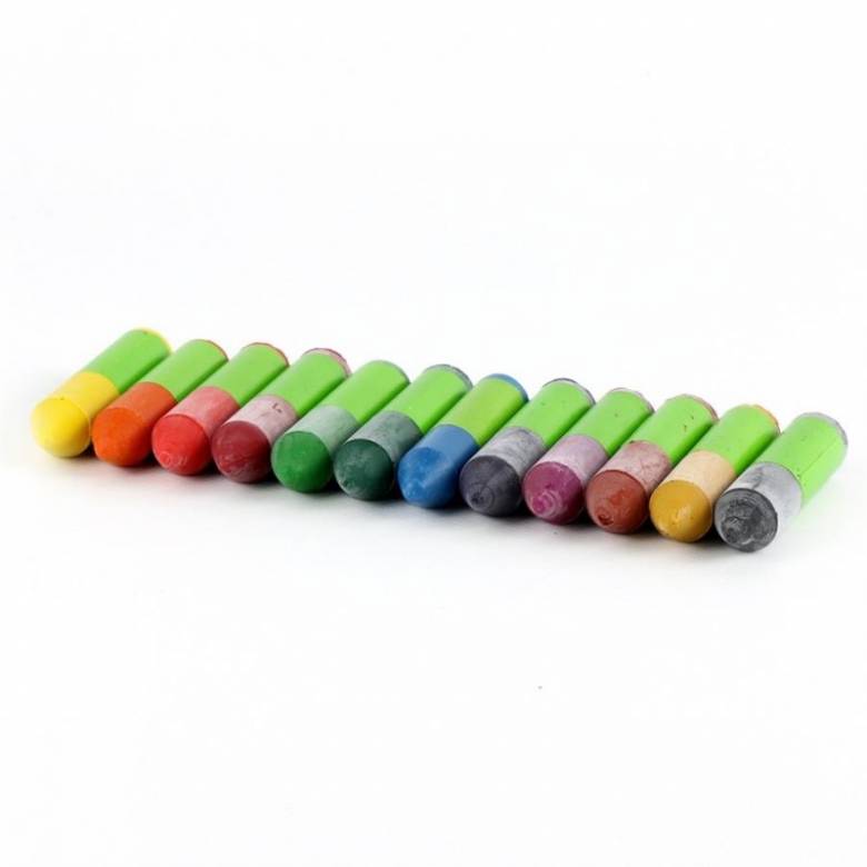 Okonorm Set Of 12 Chubby Wax Crayons In Wooden Box