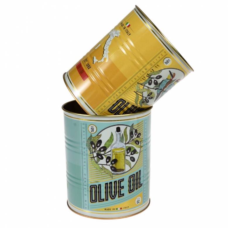 Olive Oil - Set Of 2 Storage Tins