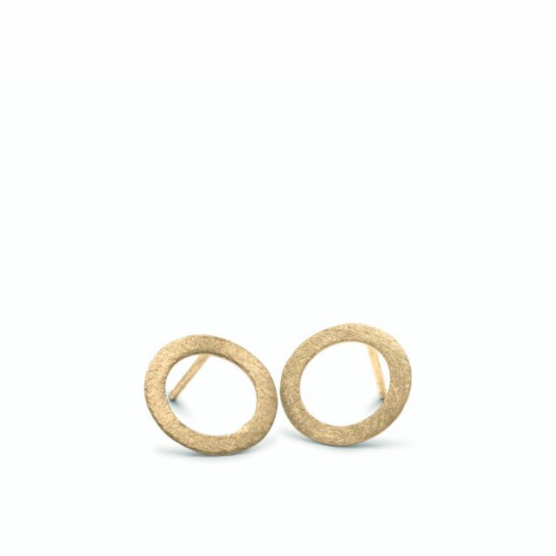 Open Coin Stud Earrings In Gold By Pernille Corydon