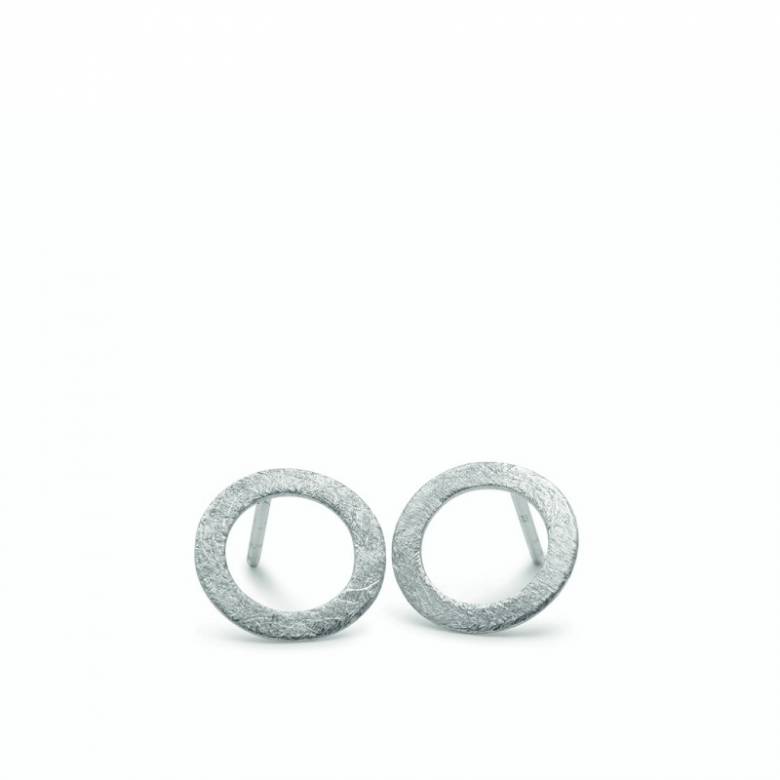 Open Coin Stud Earrings In Silver By Pernille Corydon