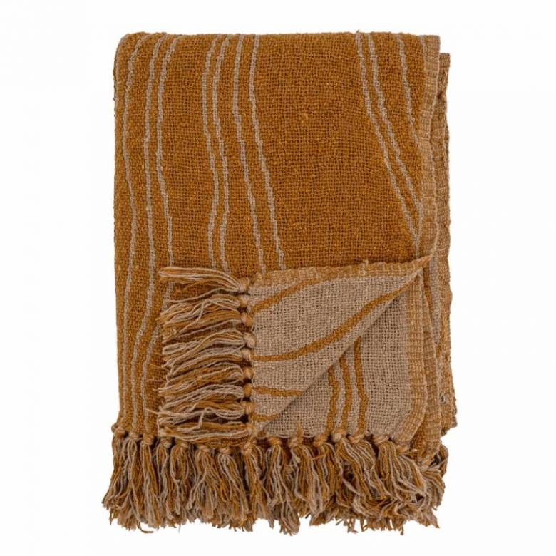 Orange Abstract Linear Blanket Throw