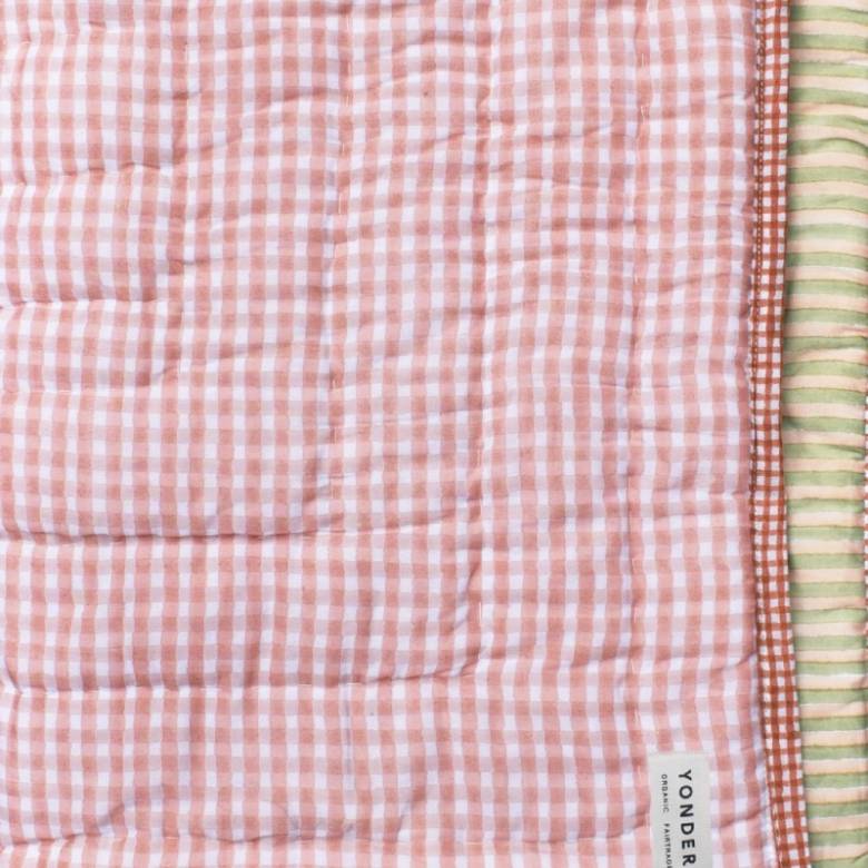 Organic Cotton Bedspread Quilt In Dusty Rose - Double