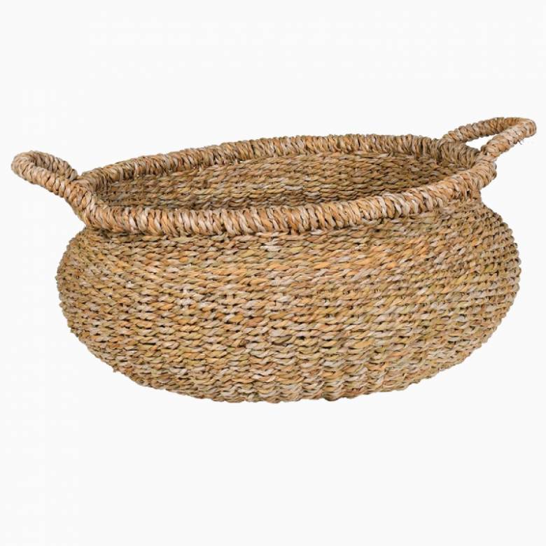 Organic Seagrass Bowl Shaped Basket With Handles