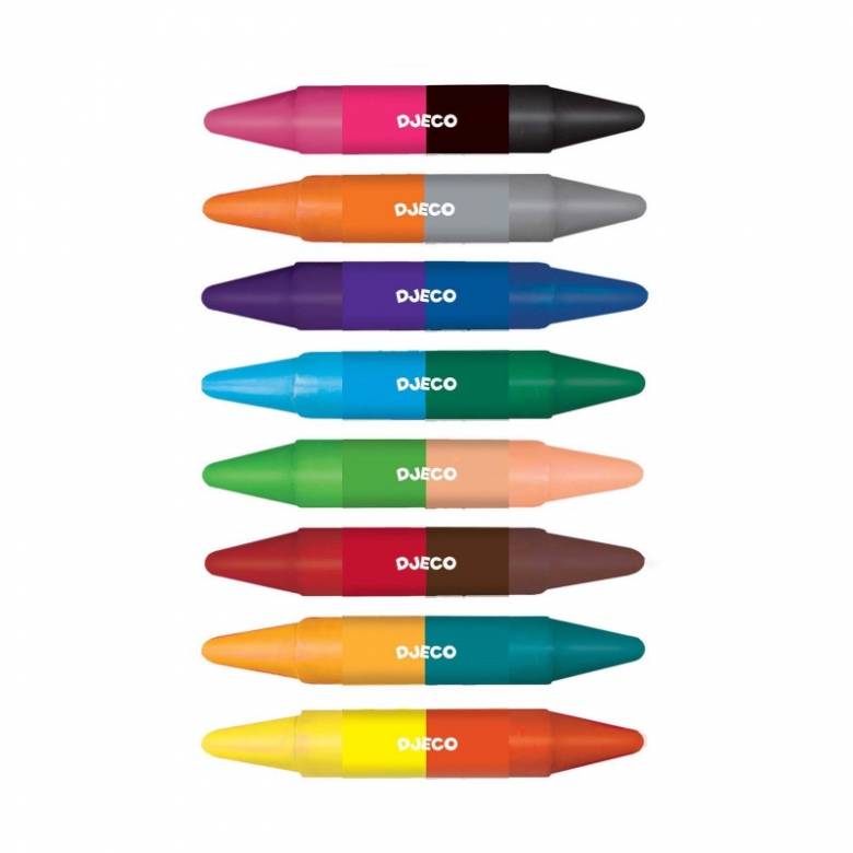 Pack Of 8 Double Ended Crayons By Djeco 3+