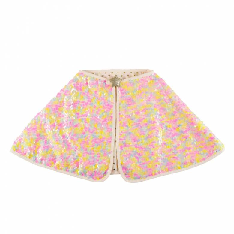 Pastel Rainbow Sequin Cape 3+