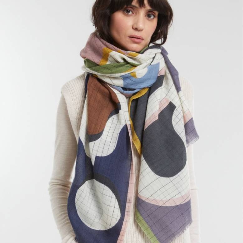 Petrol Blue Lyrique Fine Wool Scarf