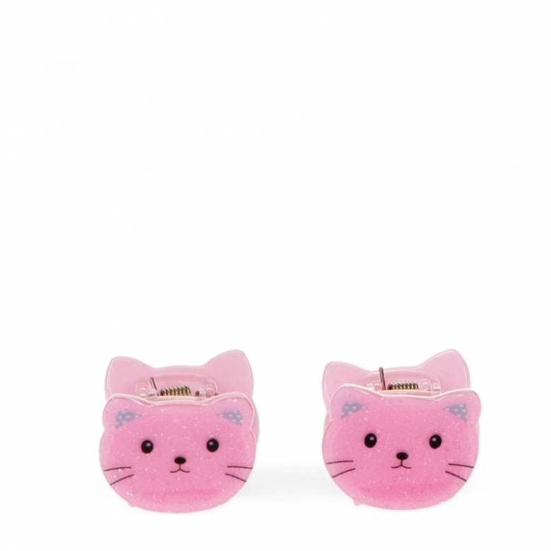 Pink Cat - Pair Of Claw Hair Clips