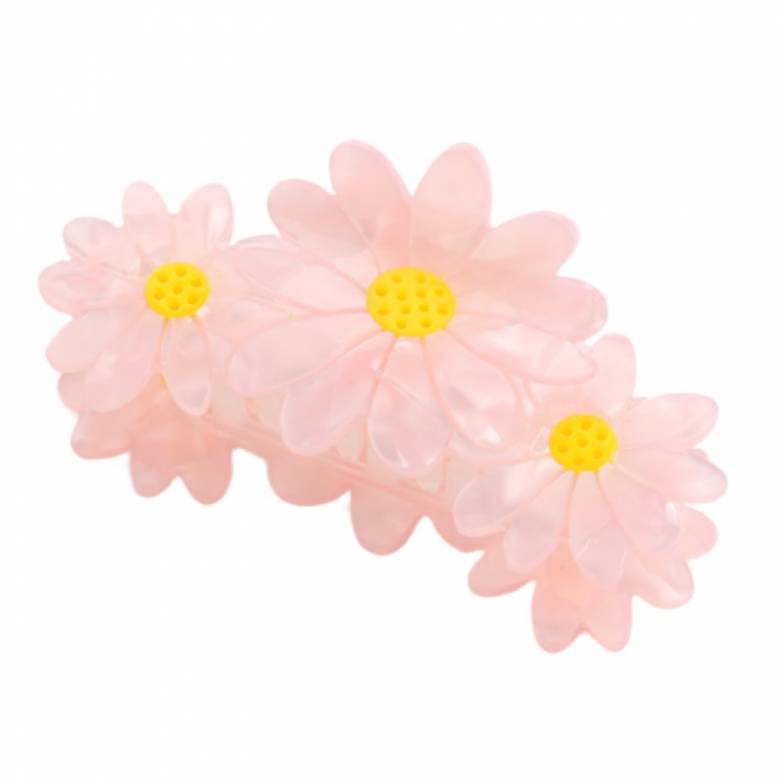 Pink Flowers - Large Single Claw Hair Clip