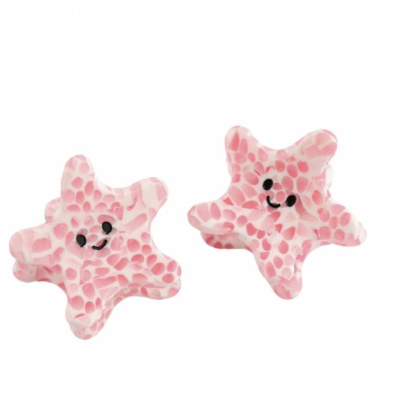 Pink Starfish - Pair Of Claw Hair Clips