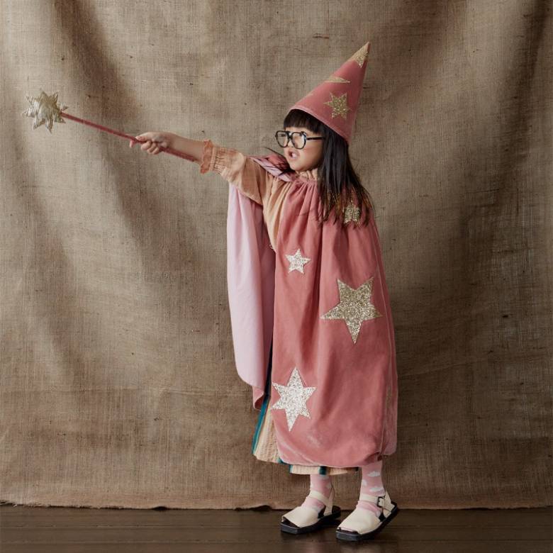 Pink Velvet Wizard Fancy Dress Costume 3-6yrs