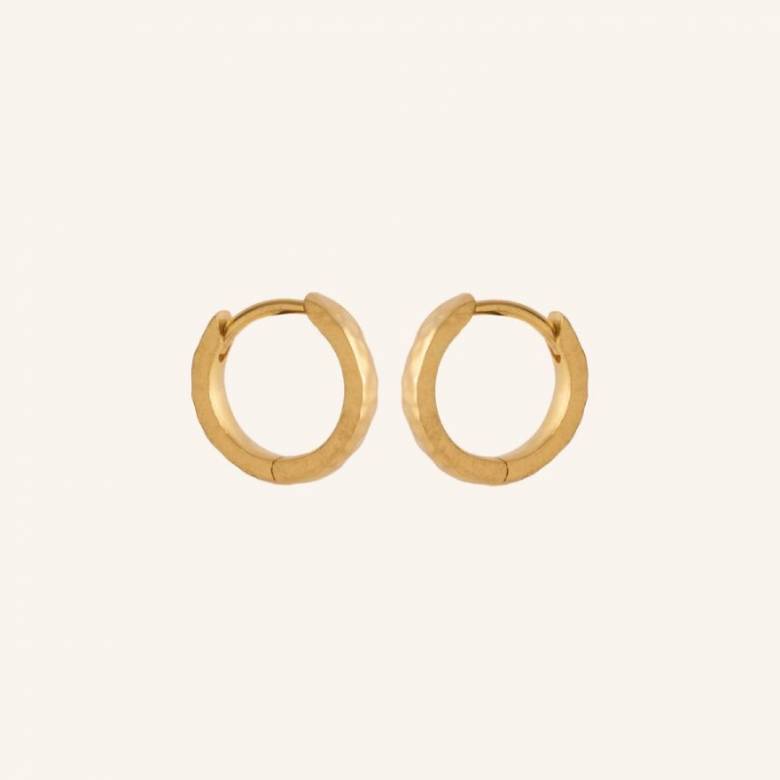 Poetry Huggies Hoop Earrings In Gold By Pernille Corydon