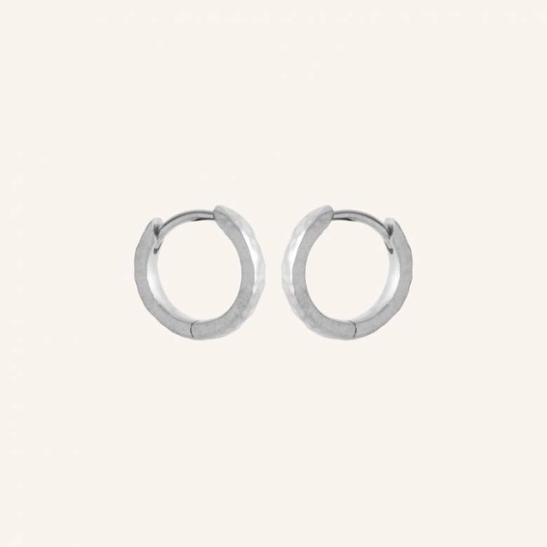 Poetry Huggies Hoop Earrings In Silver By Pernille Corydon