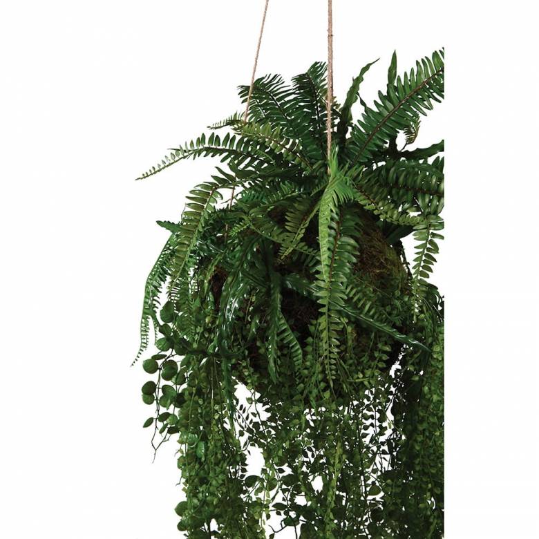 Mixed Fern Faux Hanging Ball Plant