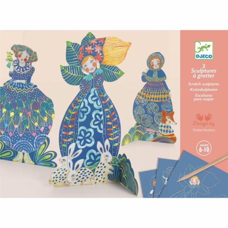 Pretty Dresses - Sculptures To Scratch Craft Kit By Djeco 6+