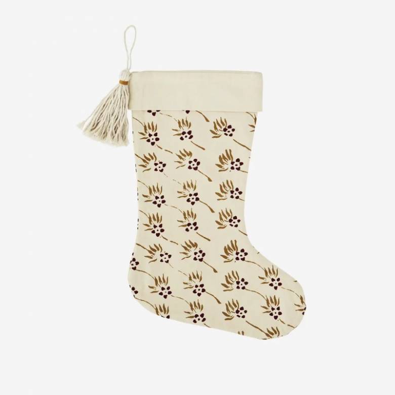 Printed Cotton Christmas Stocking - Various Patterns