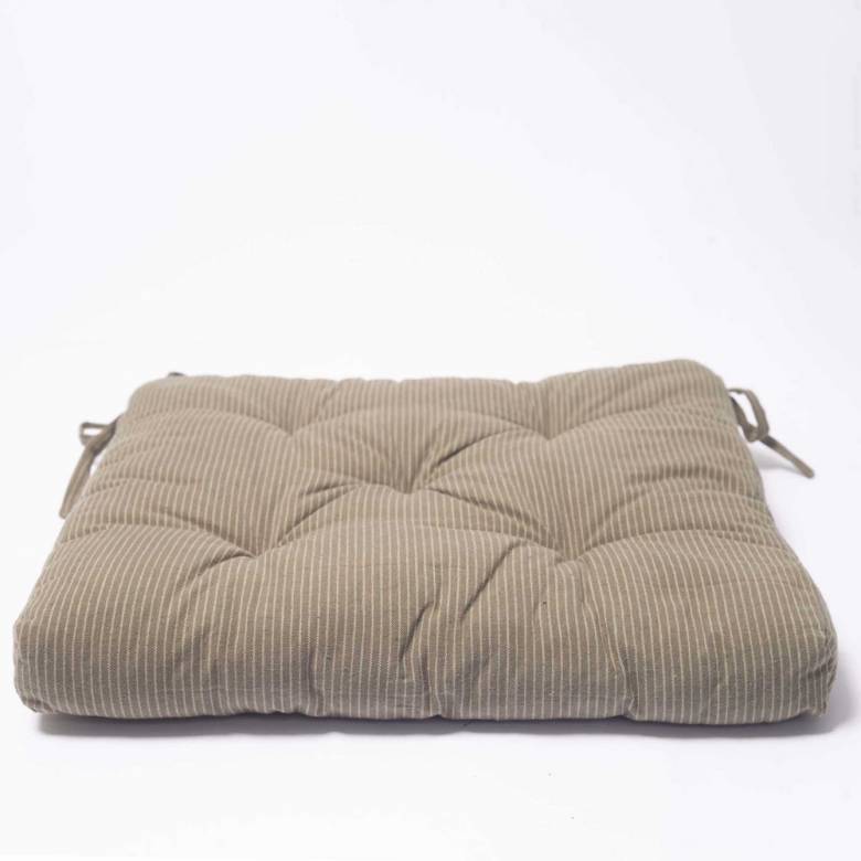 Printed Seat Pad Cushion In Striped Jade
