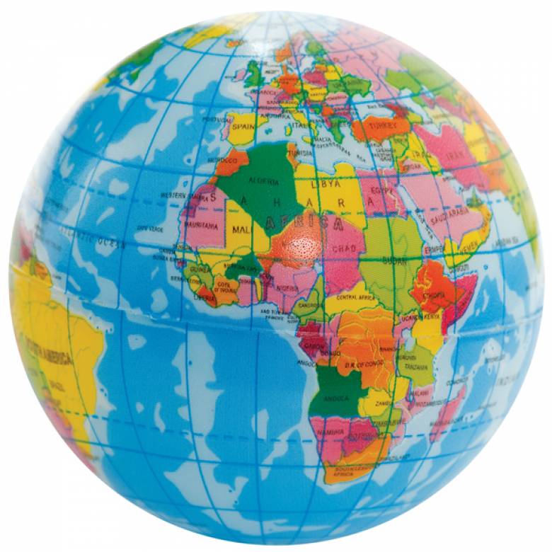 World Map Ball - Foam Globe 6cm.