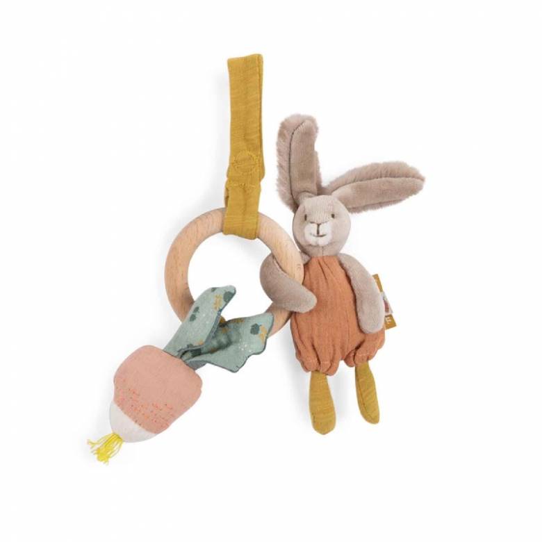 Rabbit Rattle With Wooden Ring 0+