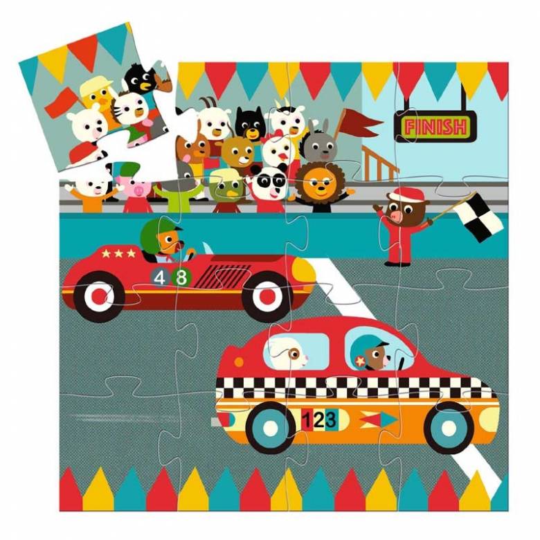 Racing Car - 16 Piece Jigsaw Puzzle By Djeco 3+