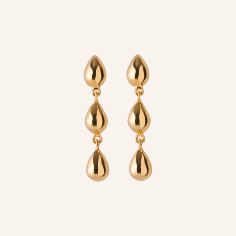 Rain Drop Earrings In Gold By Pernille Corydon