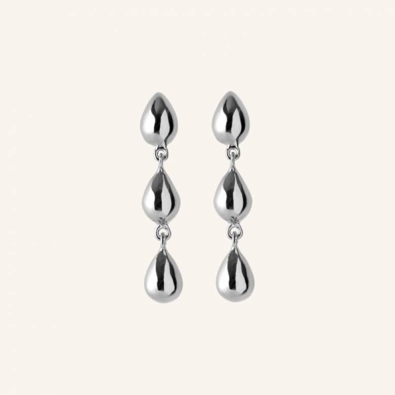 Rain Drop Earrings In Silver By Pernille Corydon