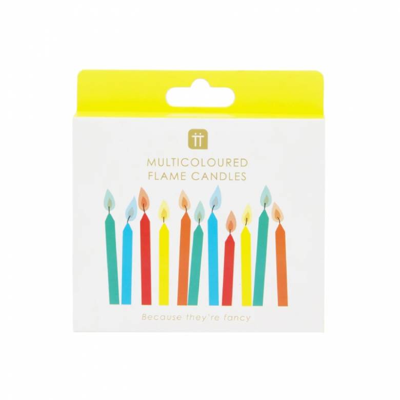 Rainbow Birthday Candles With Coloured Flames