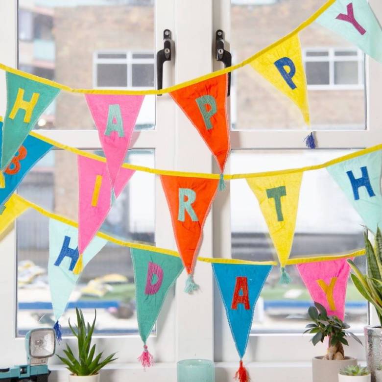 Rainbow Happy Birthday Fabric Bunting