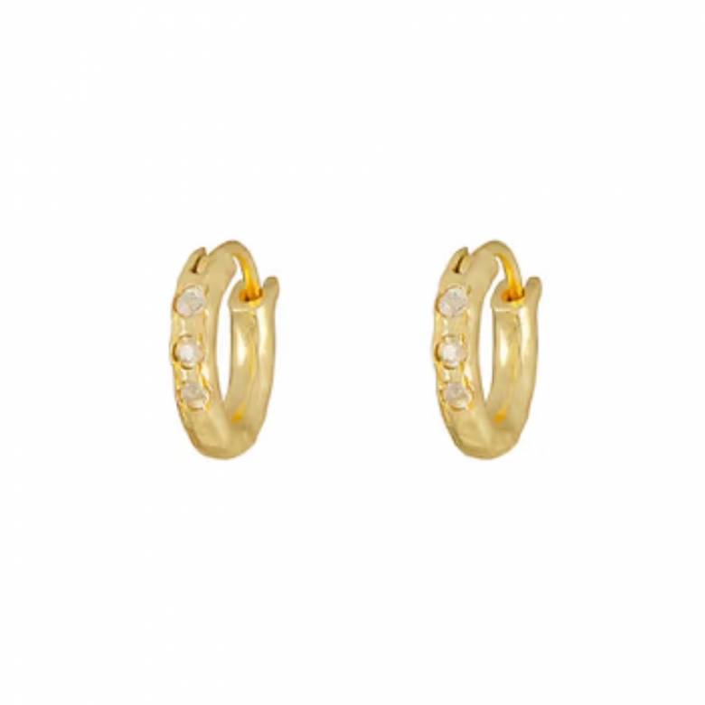 Ratna Labradorite Hoop Earrings In Gold