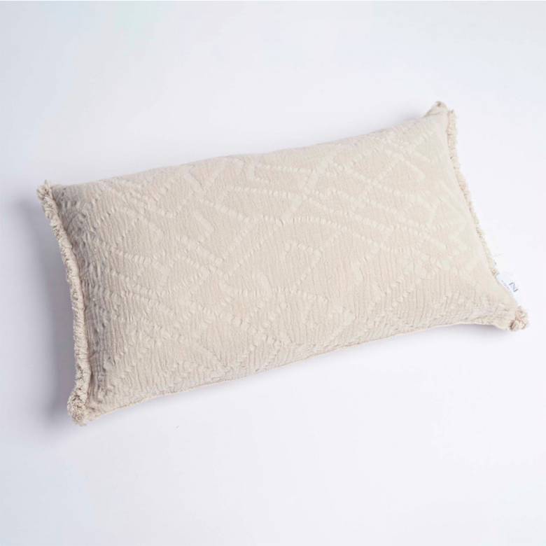 Rectangular Chantilly Cushion In Antique White 30x50cm