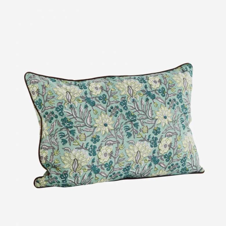 Rectangular Double Sided Cushion In Turquoise 60x40cm