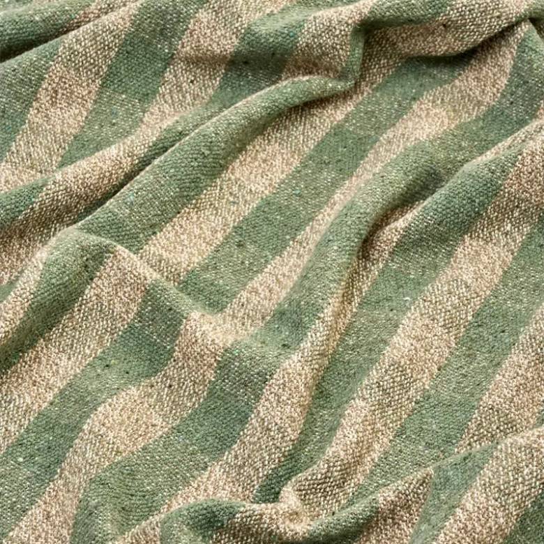 Recycled Cotton Throw In Green Check