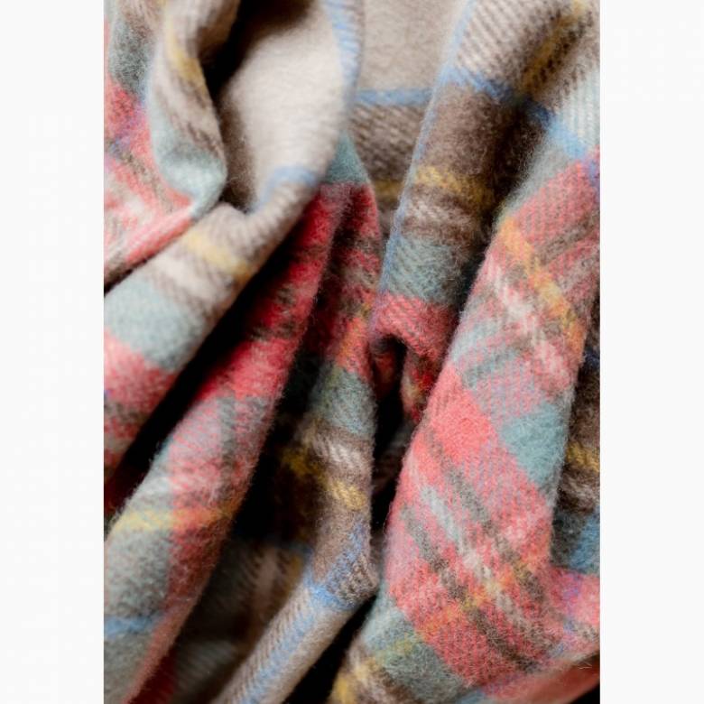 Recycled Wool Knee Blanket In Stewart Dress Tartan