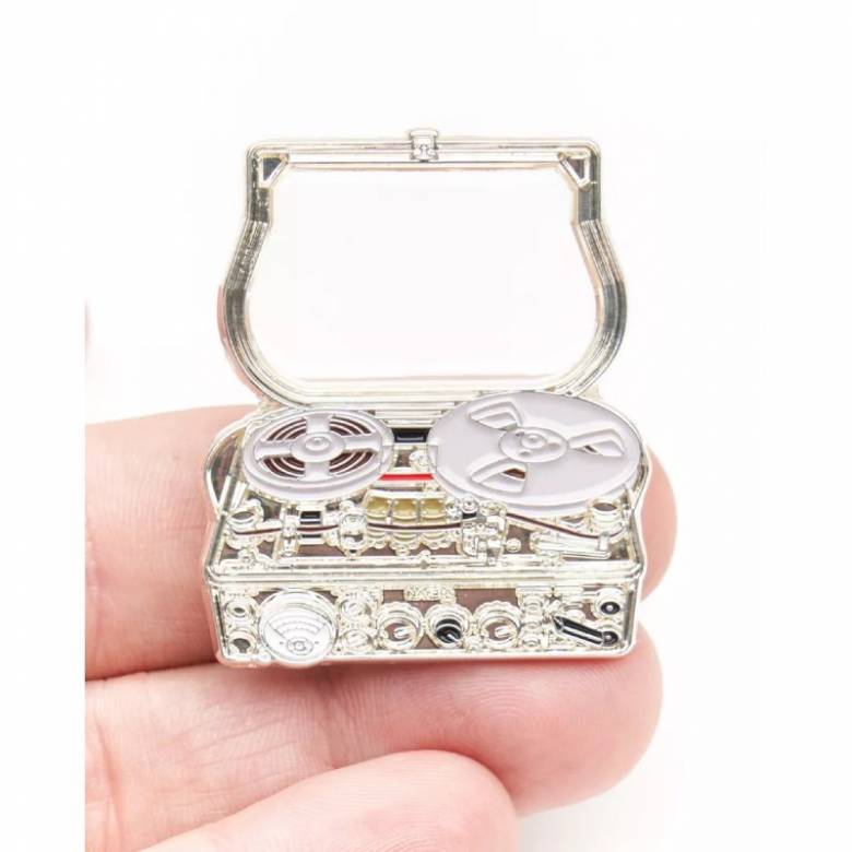 Reel To Reel Audio Recorder Enamel Badge Pin