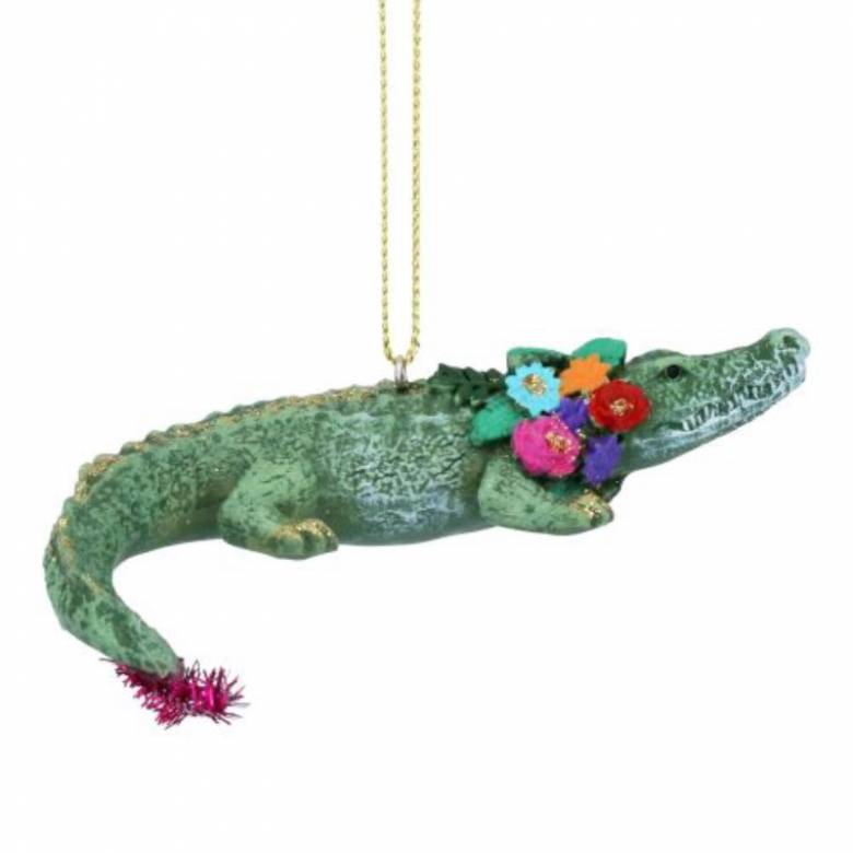 Resin Carnival Crocodile Hanging Christmas Decoration