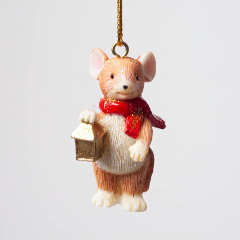 Resin Christmas Mouse Hanging Christmas Decoration