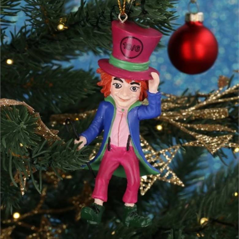 Resin Mad Hatter Hanging Christmas Decoration