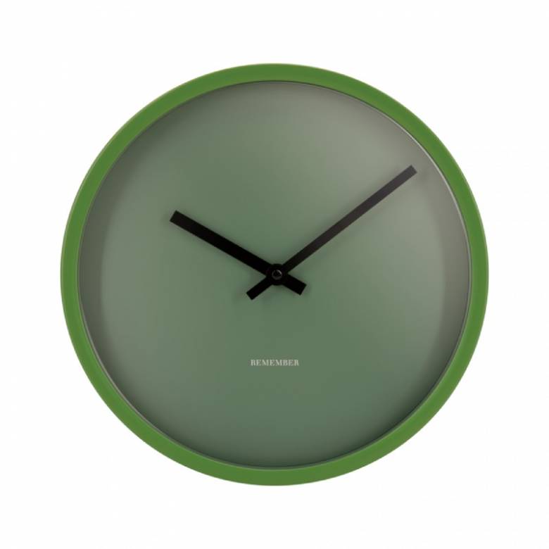Retro Wall Clock In Forest With Green Trim