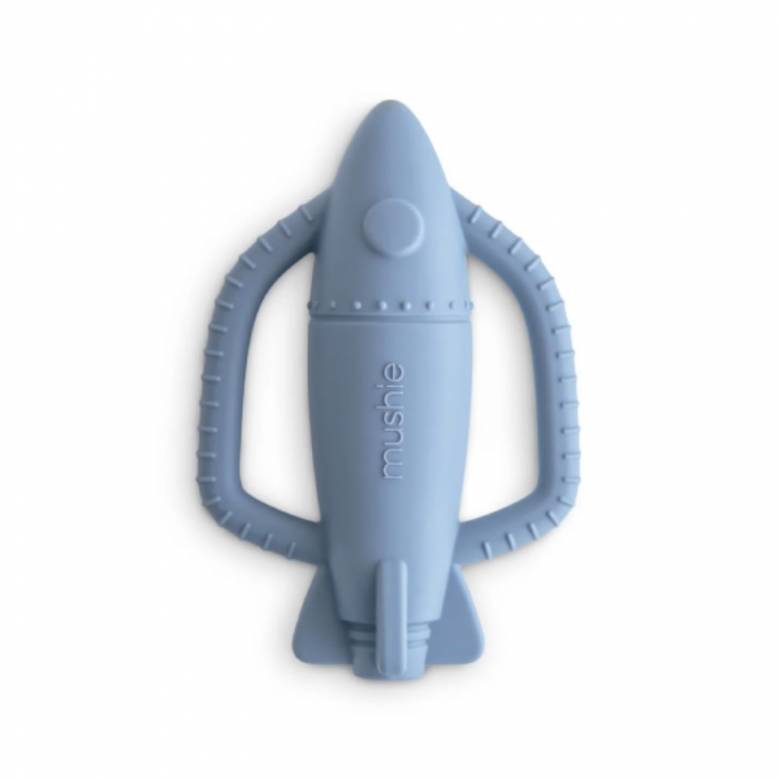 Rocket Rattle Teether Toy In Blue 3m+